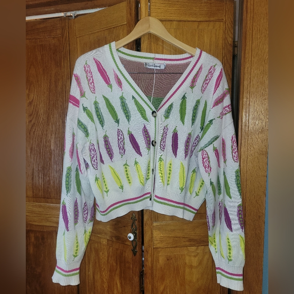 Rachel Antonoff Whimsical Vegetable Print Cardigan L - Picture 3 of 6